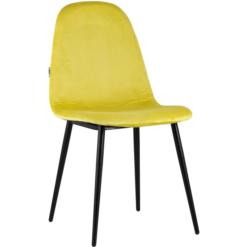 Стул Archie Chair Черные ножки Желтый Велюр Желтый Черный Стул Archie Chair Черные ножки Желтый Велюр Желтый Черный в Рязани | Loft Concept