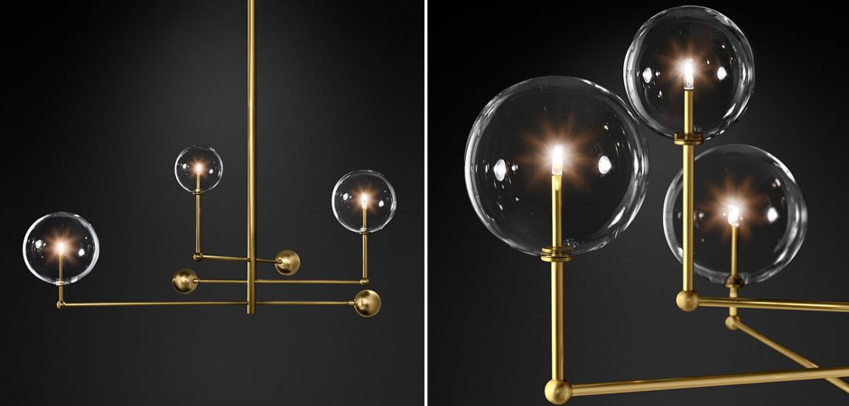 Подвесной светильник Globe Mobile 3 brass Подвесной светильник Globe Mobile 3 brass - Loft-Concept в Рязани