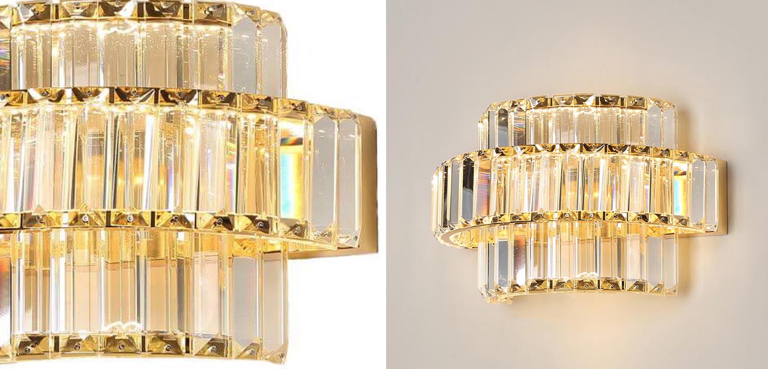 Бра Crystal Shine Linda Gold Wall Lamp B - фото