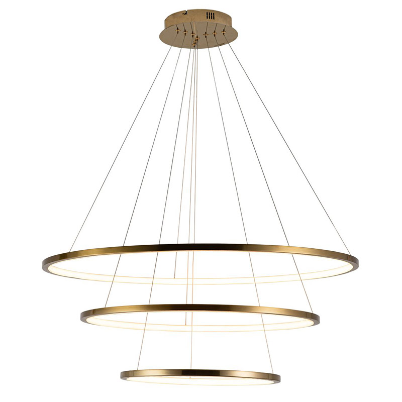 Люстра Ring Horizontal Trio gold Золотой Люстра Ring Horizontal Trio gold Золотой в Рязани | Loft Concept