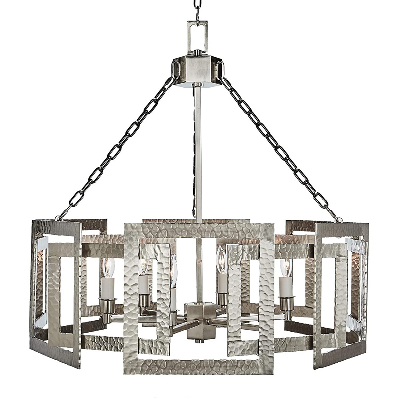 Люстра Textured Cage Pendant Lamp Silver Chandelier Серебряный Люстра Textured Cage Pendant Lamp Silver Chandelier Серебряный в Рязани | Loft Concept