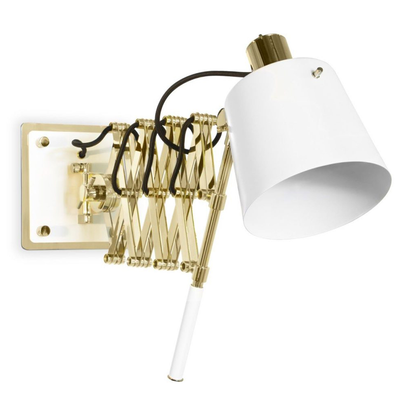 Бра PASTORIUS WALL LAMP White Белый Глянцевое золото Бра PASTORIUS WALL LAMP White Белый Глянцевое золото в Рязани | Loft Concept
