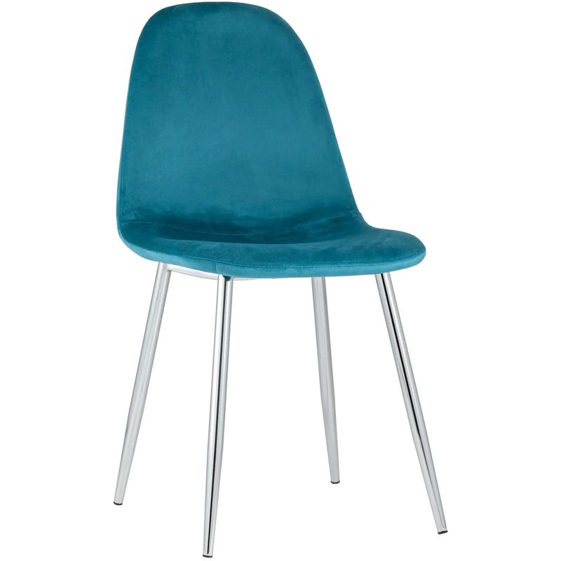 Стул Archie Chair Темно-Бирюзовый Велюр Хромированные ножки Бирюзовый Серебряный Стул Archie Chair Темно-Бирюзовый Велюр Хромированные ножки Бирюзовый Серебряный в Рязани | Loft Concept