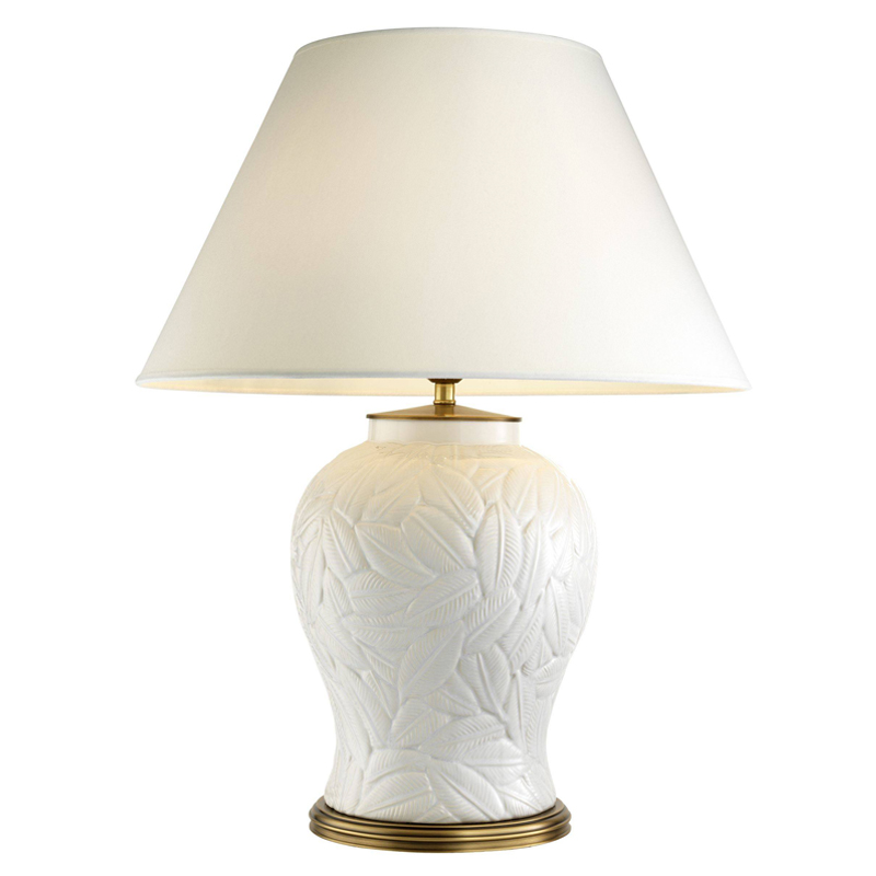 Настольная лампа Eichholtz Table Lamp Cyprus White Белый Латунь Античная полированная в Рязани | Loft Concept 