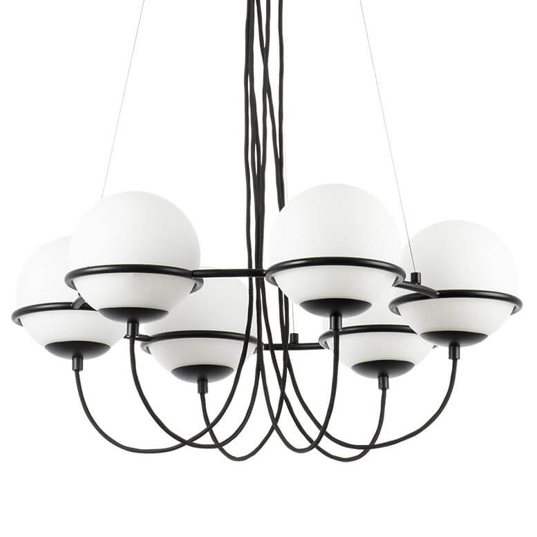 Люстра Melissa Chandelier Black 6 Белый Черный Люстра Melissa Chandelier Black 6 Белый Черный в Рязани | Loft Concept