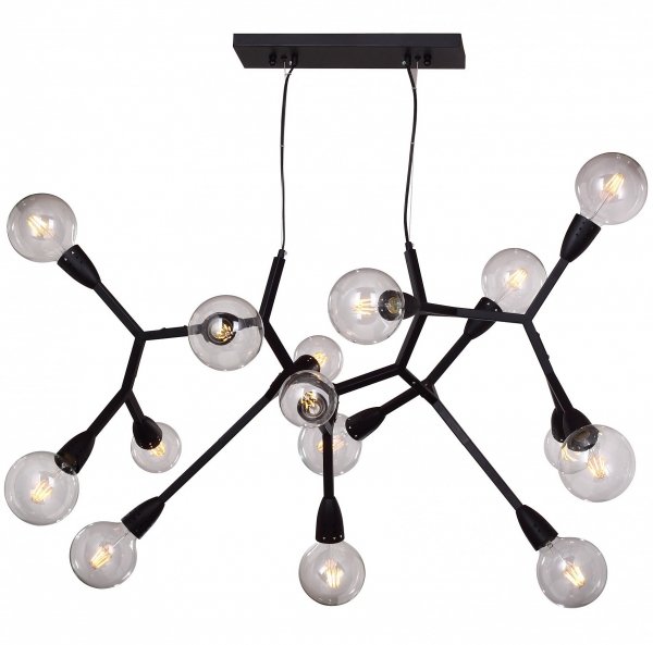 Люстра Polygon Chandelier 15 Black Черный в Рязани | Loft Concept 