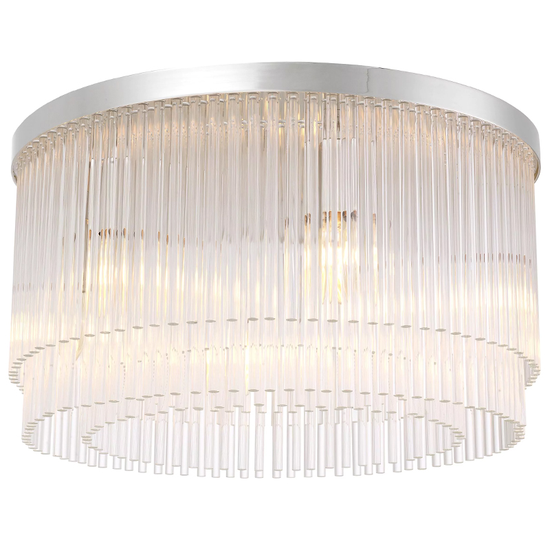 Потолочный светильник Eichholtz Ceiling Lamp Hector Nickel Никель Прозрачное Стекло в Рязани | Loft Concept 