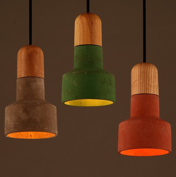 Подвесной светильник Art Concrete Wooden Cope Подвесной светильник Art Concrete Wooden Cope в Рязани | Loft Concept