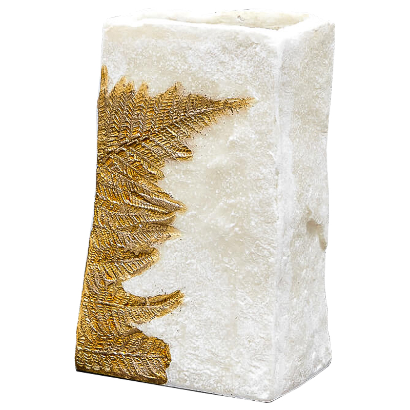 Ваза Ancient Fossil Vase 23 см Белый Золотой Ваза Ancient Fossil Vase 23 см Белый Золотой в Рязани | Loft Concept