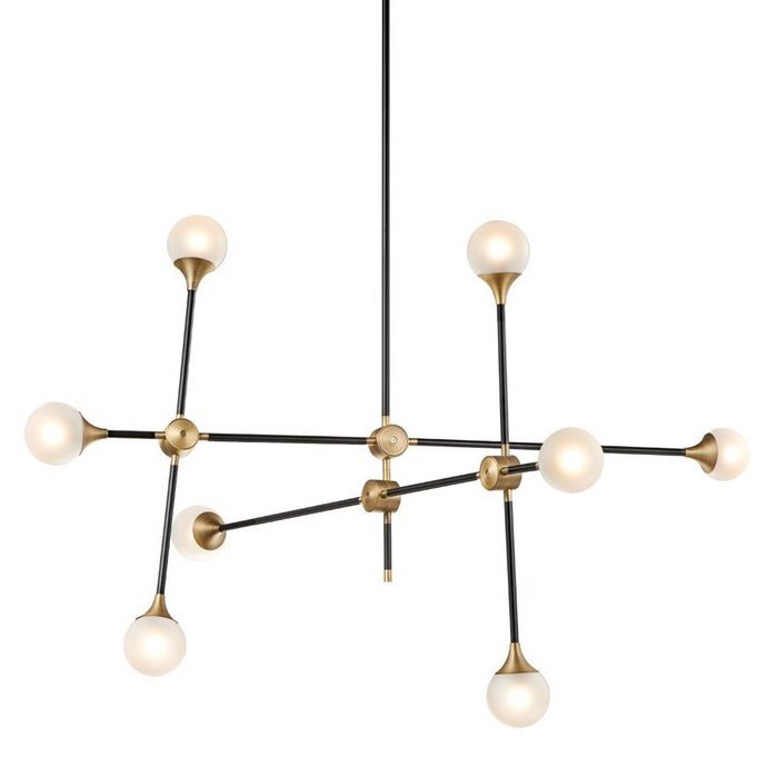 Люстра Baton Chandelier Large Черный Белый Латунь Люстра Baton Chandelier Large Черный Белый Латунь в Рязани | Loft Concept