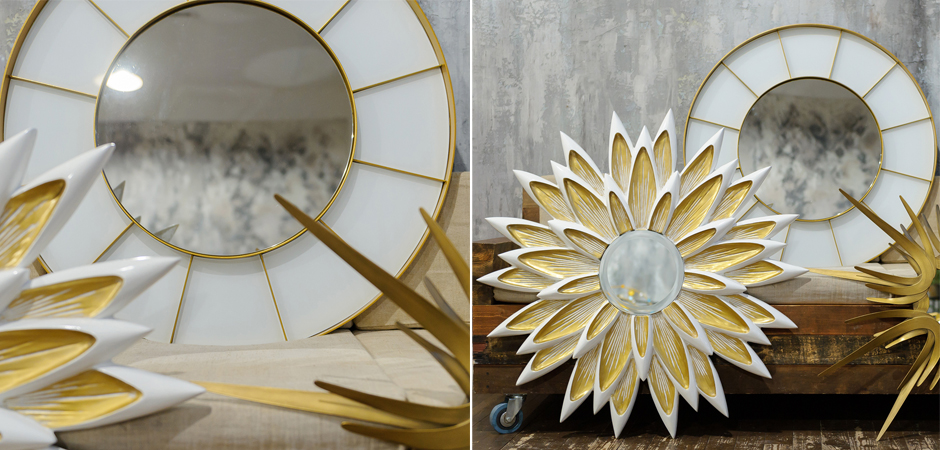 Зеркало Sectors Circle Mirror white Зеркало Sectors Circle Mirror white - Loft-Concept в Рязани
