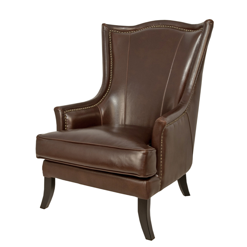 Кресло Gregoir Armchair натуральная кожа Коричневый Кресло Gregoir Armchair натуральная кожа Коричневый в Рязани | Loft Concept