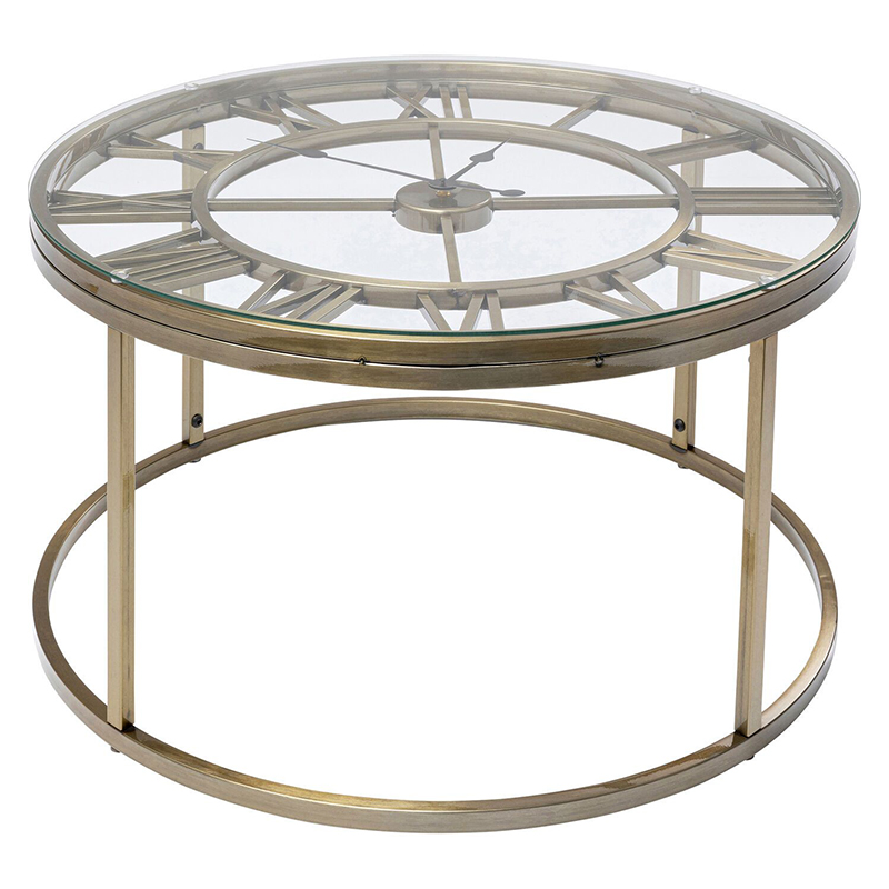 Приставной столик со столешницей Римские часы Roman Clock Латунь Приставной столик со столешницей Римские часы Roman Clock Латунь в Рязани | Loft Concept