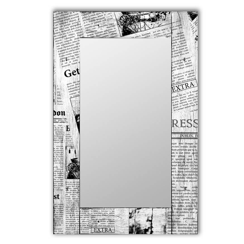 Зеркало Newspaper Черно-белый Зеркало Newspaper Черно-белый в Рязани | Loft Concept
