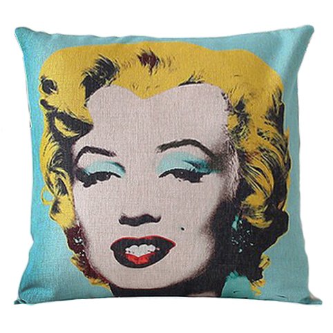 Декоративная подушка Marilyn Monroe Желтый Бирюзовый в Рязани | Loft Concept 