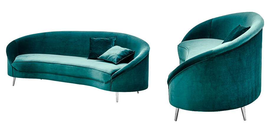 Диван Paulet Sofa Изумрудный велюр - фото №1