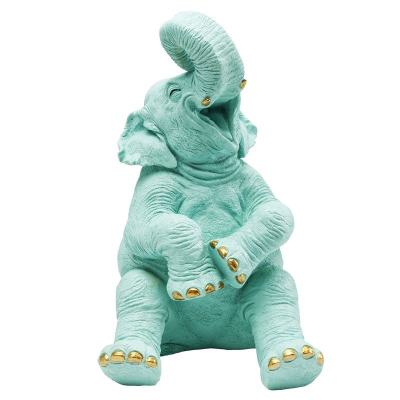 Статуэтка Funny Animals Elephant Голубой Золотой Статуэтка Funny Animals Elephant Голубой Золотой в Рязани | Loft Concept