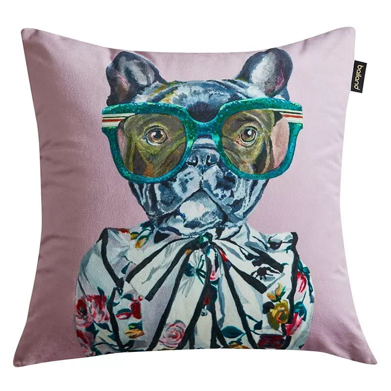 Декоративная подушка Стиль Gucci Dog Fashion Animals Cushion Lilac Мульти Сиреневый Декоративная подушка Стиль Gucci Dog Fashion Animals Cushion Lilac Мульти Сиреневый в Рязани | Loft Concept