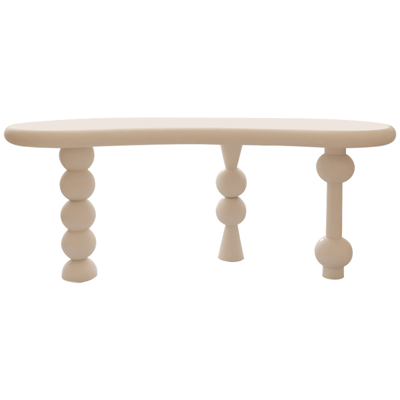 Рабочий стол Zane Unique Shape Desk Бежевый Рабочий стол Zane Unique Shape Desk Бежевый в Рязани | Loft Concept