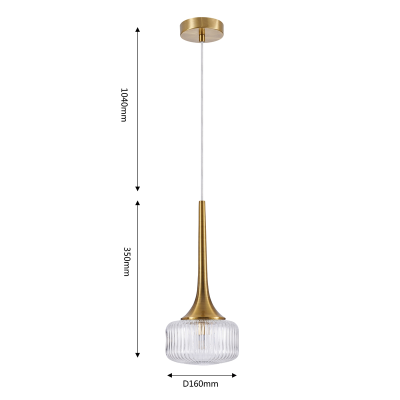 Подвесной светильник Blown Glass с прозрачным рельефным плафоном Подвесной светильник Blown Glass с прозрачным рельефным плафоном в Рязани