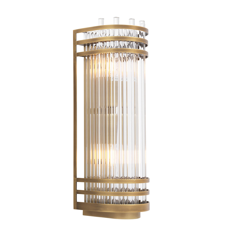 Бра Eichholtz Wall Lamp Gulf S Brass Латунь Античная полированная Прозрачный Бра Eichholtz Wall Lamp Gulf S Brass Латунь Античная полированная Прозрачный в Рязани | Loft Concept