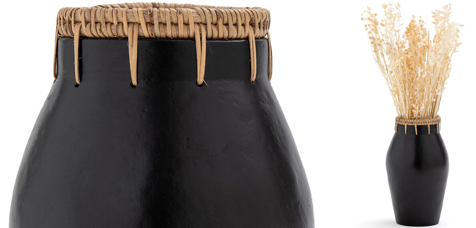 Ваза Ceramic Vase & Rattan D15 Ваза Ceramic Vase & Rattan D15 - Loft-Concept в Рязани