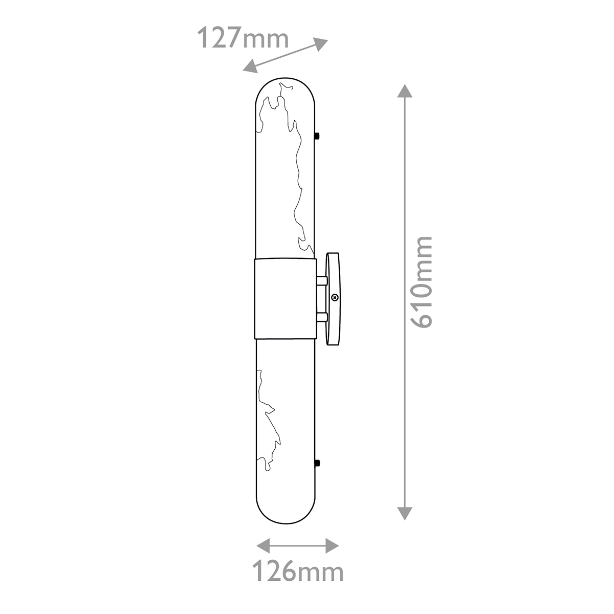 Бра для ванных комнат вертикальное с вытянутым плафоном из алебастра Hinkley в Рязани