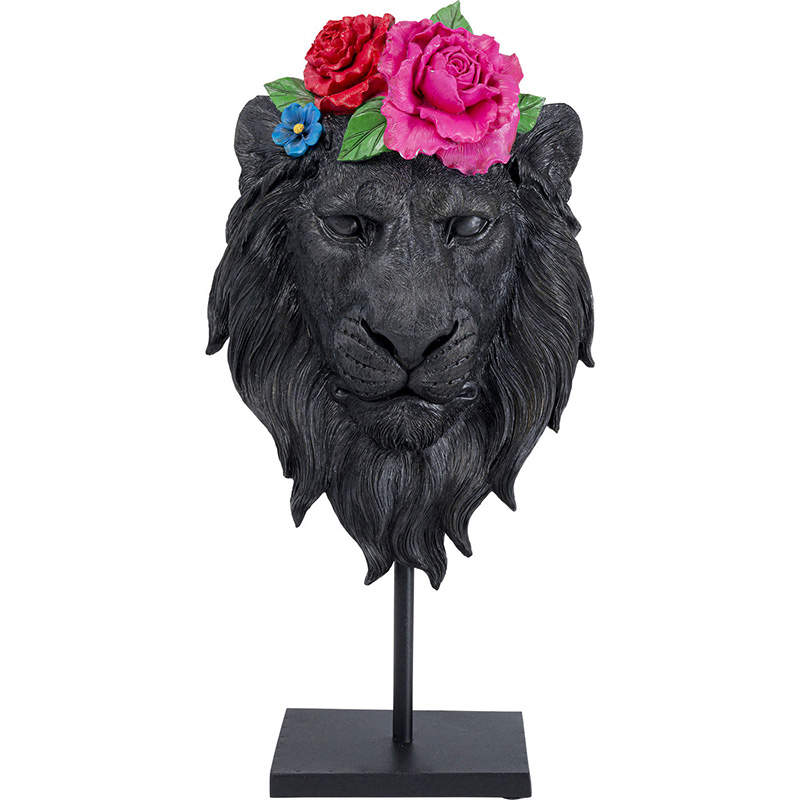 Статуэтка Lion and Flowers Черный Статуэтка Lion and Flowers Черный в Рязани | Loft Concept