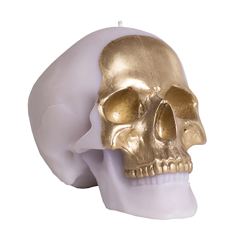 Свеча Gold Skull Белый Золотой Свеча Gold Skull Белый Золотой в Рязани | Loft Concept