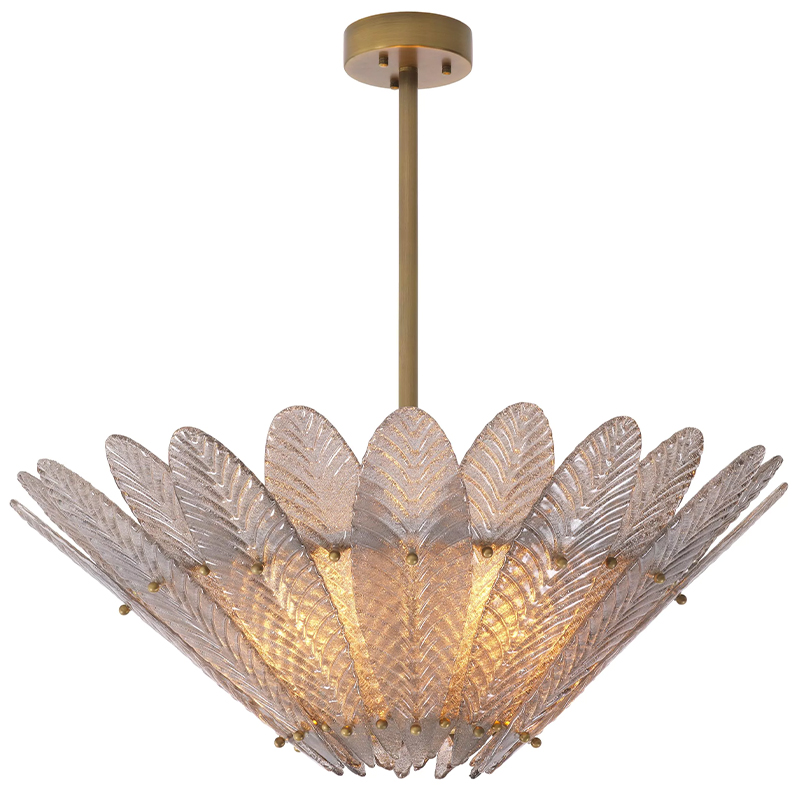 Люстра Eichholtz Chandelier Scala Латунь Стекло Смок в Рязани | Loft Concept 