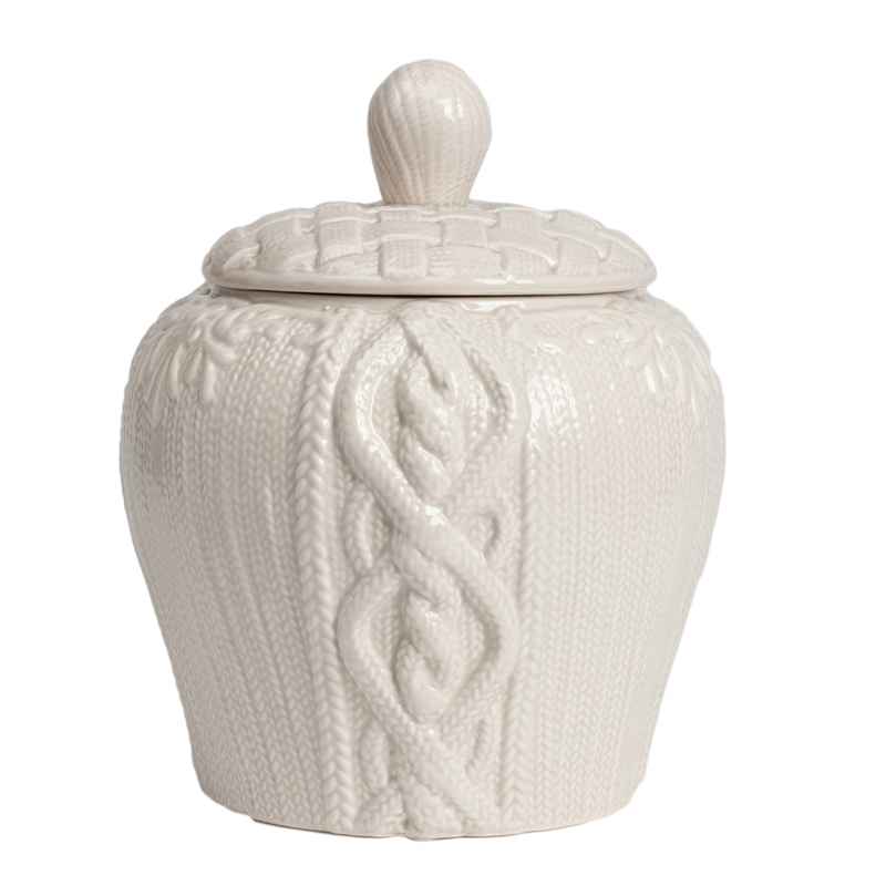 Ваза Knitted Pattern с крышкой Белый Ваза Knitted Pattern с крышкой Белый в Рязани | Loft Concept