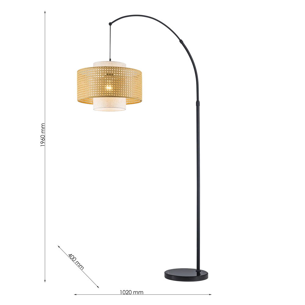 Торшер с декоративным поясом из плетеного бамбука Biuloggicu в Рязани