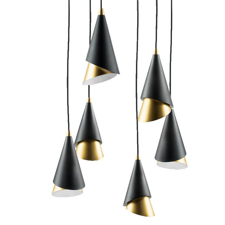 Люстра Lucio Black and Gold 6 Черный Золотой Люстра Lucio Black and Gold 6 Черный Золотой в Рязани | Loft Concept
