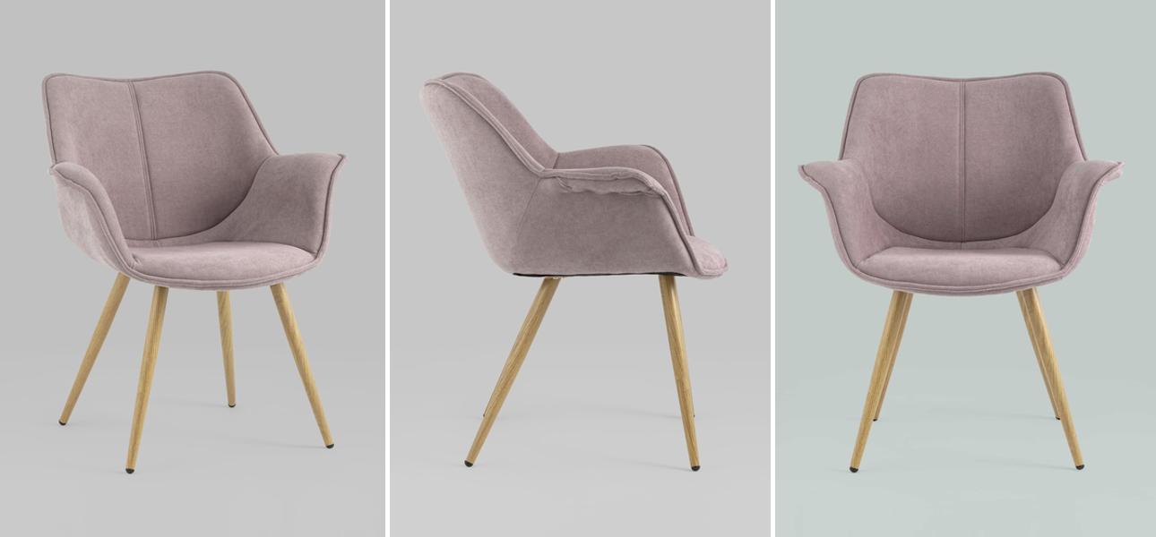 Стул Mason Chair Пепельно-Розовый Ножки светлое дерево - фото