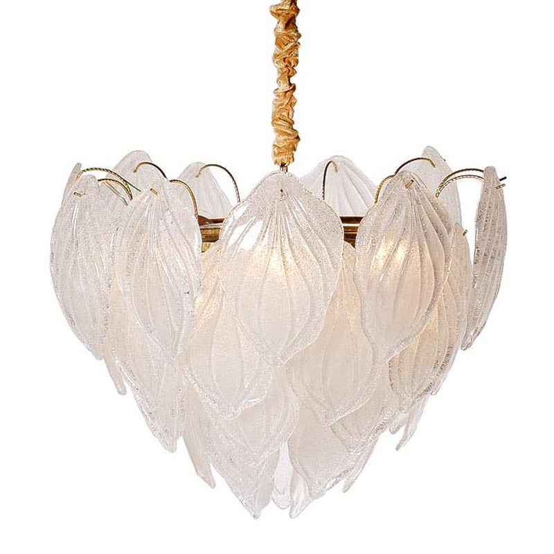 Люстра Textured Glass Chandelier Petal 8 Глянцевое золото Люстра Textured Glass Chandelier Petal 8 Глянцевое золото в Рязани | Loft Concept