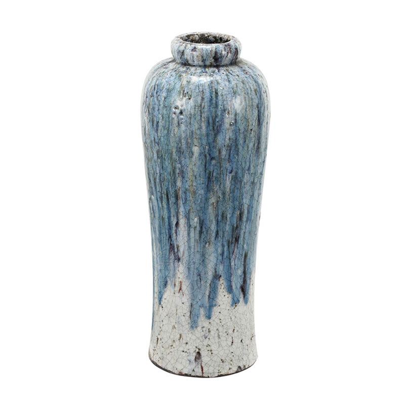 Ваза Terracotta Vase blue-white high Белый Голубой Ваза Terracotta Vase blue-white high Белый Голубой в Рязани | Loft Concept