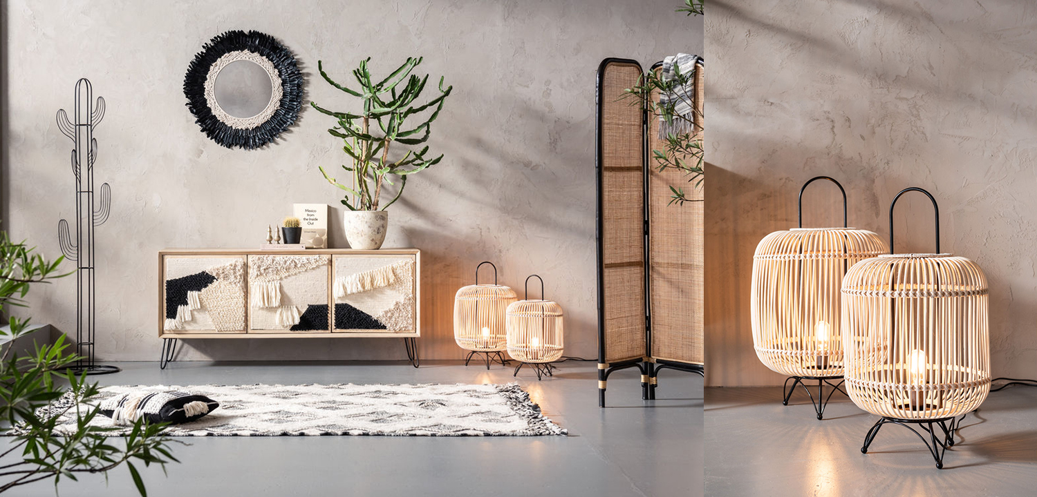 Настольная лампа Rattan Cage - фото