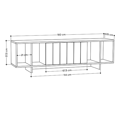 ТВ-тумба с откидной дверцей и 4-мя полками ZITANO TV STAND OAK ТВ-тумба с откидной дверцей и 4-мя полками ZITANO TV STAND OAK в Рязани