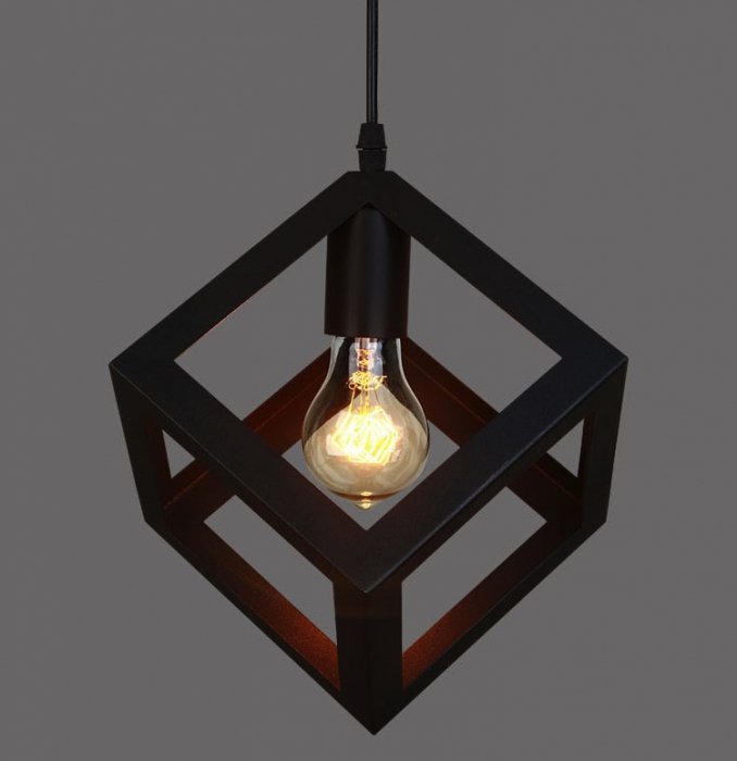 Подвесной светильник Loft Polyedra Cube Черный Подвесной светильник Loft Polyedra Cube Черный в Рязани | Loft Concept