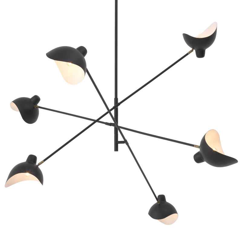 Люстра Eichholtz Chandelier Meryll Black Латунь Античная полированная Черный Люстра Eichholtz Chandelier Meryll Black Латунь Античная полированная Черный в Рязани | Loft Concept