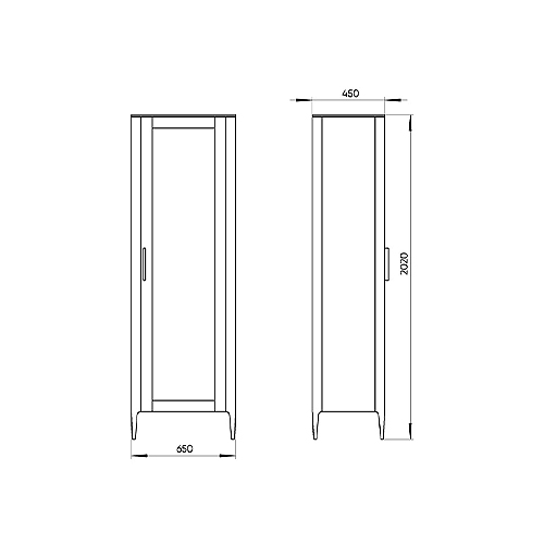Витрина серая со стеклянной дверью с 4-мя полками и 2-мя ящиками Type  в Рязани