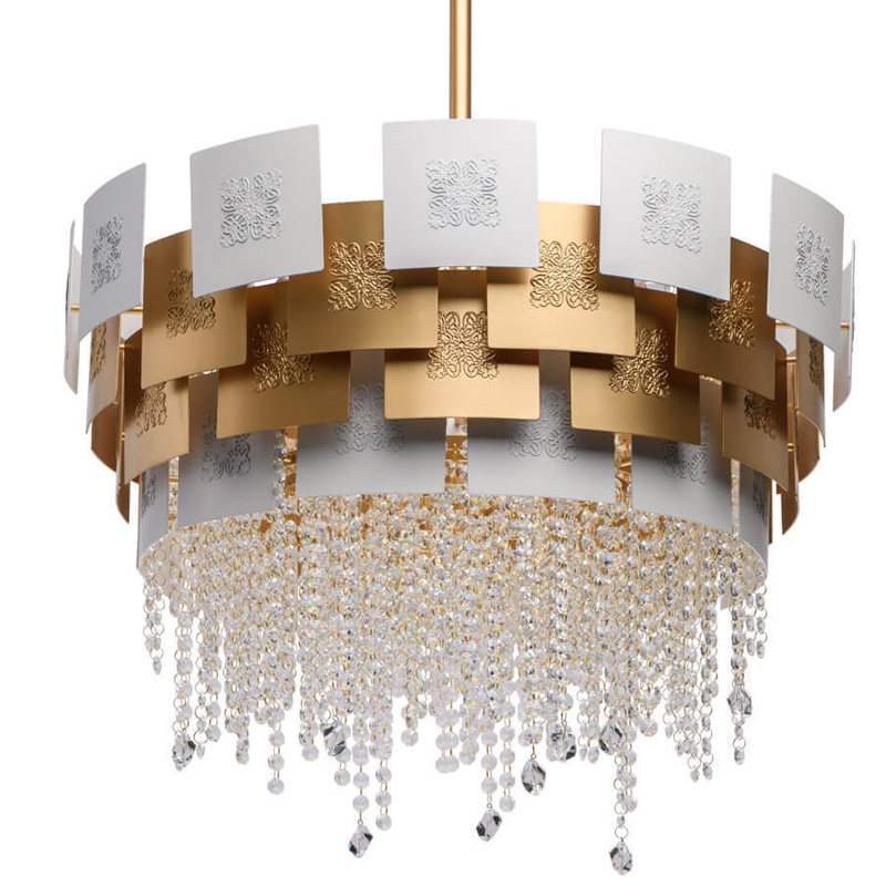 Люстра Engraving Plates White Gold Белый Золотой Люстра Engraving Plates White Gold Белый Золотой в Рязани | Loft Concept