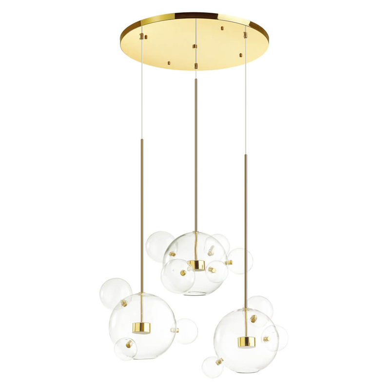 Люстра Transparent Bubble Chandelier Gold Circle Глянцевое золото Прозрачный Люстра Transparent Bubble Chandelier Gold Circle Глянцевое золото Прозрачный в Рязани | Loft Concept