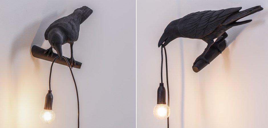 Бра Seletti Bird Lamp Black Looking Бра Seletti Bird Lamp Black Looking - Loft-Concept в Рязани