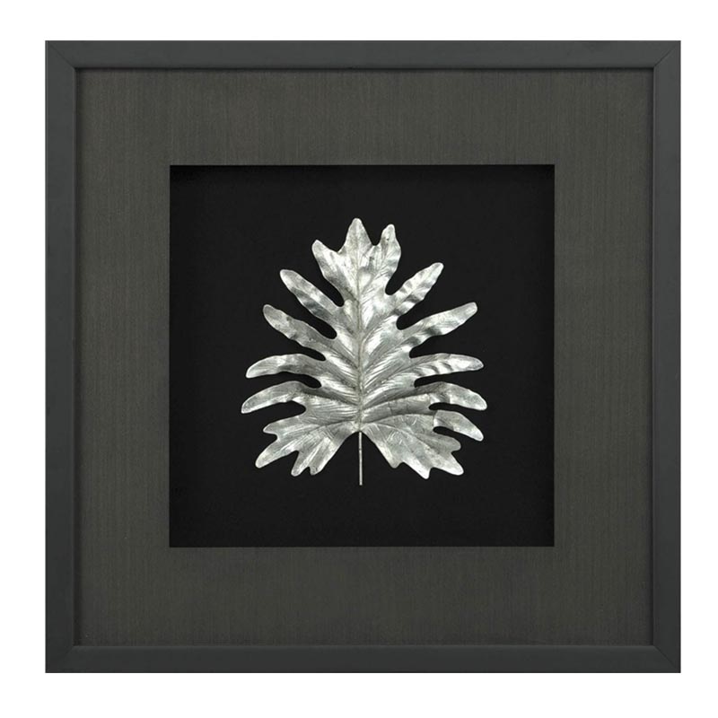 Панно Cassian Oak Leaf Черный Серебряный Панно Cassian Oak Leaf Черный Серебряный в Рязани | Loft Concept