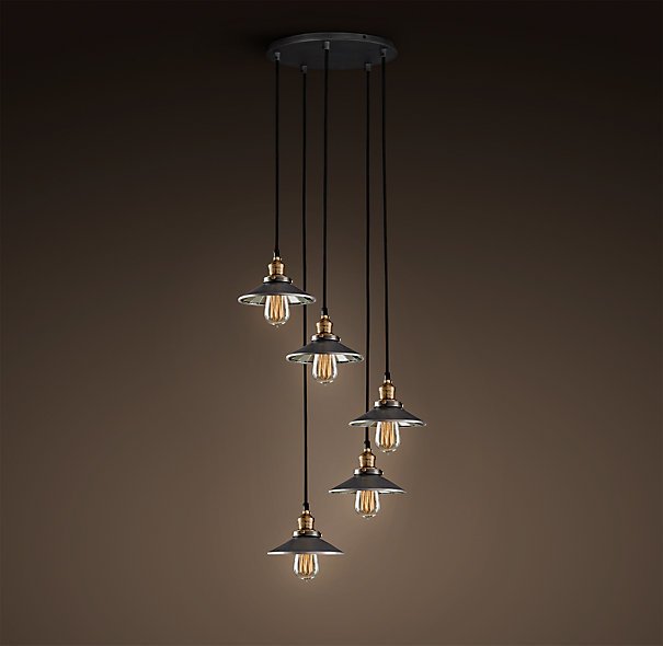Люстра Loft Cone Pendant Reflector 5 Черный Люстра Loft Cone Pendant Reflector 5 Черный в Рязани | Loft Concept