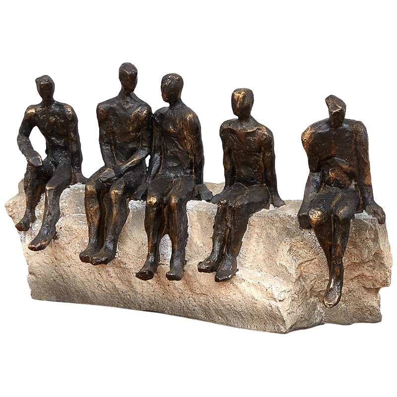 Статуэтка Sitting on the Rock Темная бронза Бежево-серый Статуэтка Sitting on the Rock Темная бронза Бежево-серый в Рязани | Loft Concept