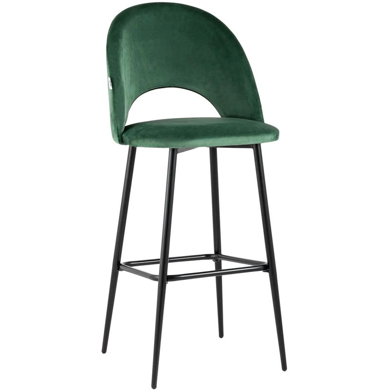 Барный Стул CLIFF Chair Зеленый Велюр Зеленый Черный Барный Стул CLIFF Chair Зеленый Велюр Зеленый Черный в Рязани | Loft Concept