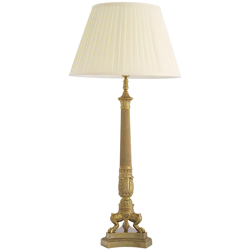 Настольная лампа Eichholtz Table Lamp Marchand Brass Латунь Винтажная латунь Кремовый Настольная лампа Eichholtz Table Lamp Marchand Brass Латунь Винтажная латунь Кремовый в Рязани | Loft Concept