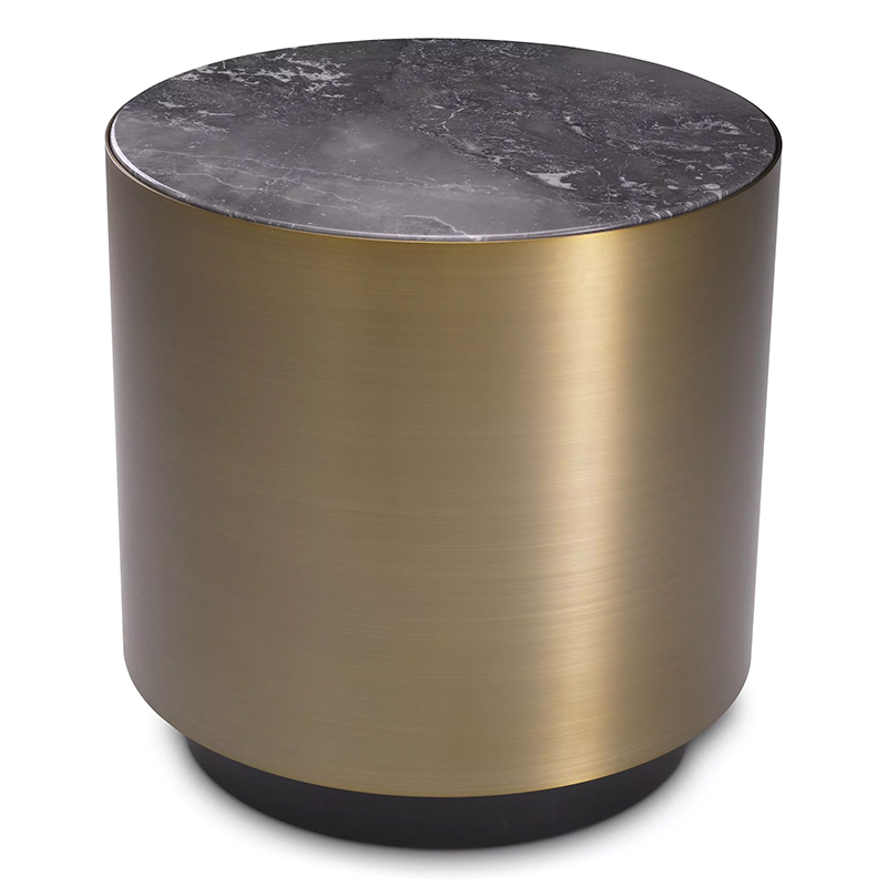 Приставной столик Eichholtz Side Table Porter Round Латунь Серый Приставной столик Eichholtz Side Table Porter Round Латунь Серый в Рязани | Loft Concept